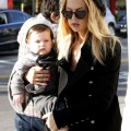 Rachel Zoe, her son Skyler Morrison Berman (b. March 23, 2011) and her father Ron Rosenzweig look at pop-art at Guy Hepner Art Gallery in West Hollywood.