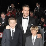 David Beckham with sons Romeo Beckham and Brooklyn Beckham attending The Sun Military Awards at Imperial War Museum in London David Beckham with sons Romeo Beckham and Brooklyn Beckham attending The Sun Military Awards at Imperial War Museum in London