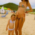 alessandra ambrosio shows off baby bump with anja