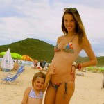 alessandra ambrosio shows off baby bump with anja