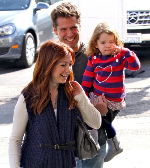 Alyson Hannigan and husband Alexis Denisof and their daughter Satyana went 