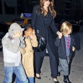 Angelina Jolie takes her children Shiloh, Zahara and Pax to watch the movie "The Muppets" in New York City.