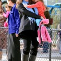 Pregnant Jennifer Garner takes her daughters Violet and Seraphina to play at a Santa Monica park.