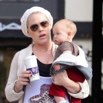 Pink takes baby Willow Hart out for some playtime at the park in Los Angeles, CA on December 11, 2011.