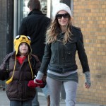 Sarah Jessica Parker and son James Broderick in New York, NY this morning December 9th, 2011.