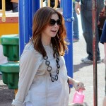 BABY BUMP ALERT! Alyson Hannigan, who is currently pregnant with her second child, takes her daughter Satyana to play at the park with husband Alexis Denisof BABY BUMP ALERT! Alyson Hannigan, who is currently pregnant with her second child, takes her daughter Satyana to play at the park with husband Alexis Denisof