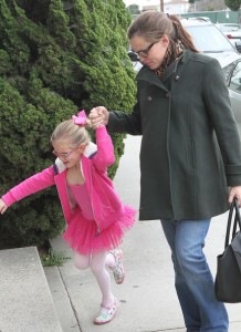 Ben Affleck and his wife Jennifer Garner are seen leaving the Bel Air Hotel after having lunch with their daughters Violet Anne and Seraphina in Los Angeles. After lunch Jennifer takes Violet to dance class.