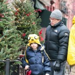 Matthew Broderick taking his son James to school on a cold morning in New York CIty