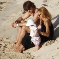 Fashionista Rachel Zoe and Rodger Berman take their baby son Skyler to the beach in St. Barths
