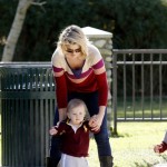 Ali Larter takes her adorable baby son Teddy to the park to play on the swings and in the sandbox 01-03-2012 Ali Larter takes her adorable baby son Teddy to the park to play on the swings and in the sandbox 01-03-2012