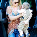 Ali Larter and her son Theodore MacArthur headed to a friends house in Brentwood, CA on January 25th, 2011.