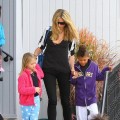 After picking up her children from karate class, Heidi Klum takes Leni , Henry and Lou to McDonald's for lunch.
