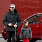 Hugh Jackman and Ava Out Walking the Dog