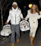 Mariah Carey and husband Nick Cannon with their twins Moroccan and Monroe in Aspen, CO (December 31)