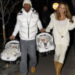 Mariah Carey and husband Nick Cannon with their twins Moroccan and Monroe in Aspen, CO (December 31)