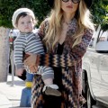 Rachel Zoe carries her adorable baby son Skyler as she does some shopping on Robertson Blvd in West Hollywood