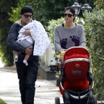 Selma Blair and her boyfriend Jason Bleick out for a walk with their son Arthur in West Hollywood, CA on January 22, 2012