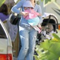 Actress Kristin Davis enjoyed lunch at a local eatery in Brentwood, California on February 16, 2012 with her adopted daughter Gemma Rose Davis and a few friends.