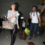 Alessandra Ambrosio, husband Jamie Mazur and daughter Anja arriving for a flight at LAX airport in Los Angeles, CA on February 3, 2012. Alessandra Ambrosio, husband Jamie Mazur and daughter Anja arriving for a flight at LAX airport in Los Angeles, CA on February 3, 2012.