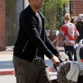 NBA player Caron Butler enjoyed a day out with his family in Beverly Hill, California on February 25, 2012. He took a stroll with his wife Andrean daughters Mia, Camary and son Caron Jr. after lunch at a local Chipotle Mexican Grill.