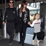 Christian Bale And Family Arriving For A Flight At LAX