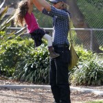 Gabriel Aubry takes daughter Nahla to the Los Angeles Zoo in California on February 19, 2012. Gabriel Aubry takes daughter Nahla to the Los Angeles Zoo in California on February 19, 2012.