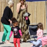 After leaving karate and ballet class Heidi Klum takes her kids Leni, Henry, Johan and Lou to a birthday party in Santa Monica, California on February 25, 2012. After leaving karate and ballet class Heidi Klum takes her kids Leni, Henry, Johan and Lou to a birthday party in Santa Monica, California on February 25, 2012.