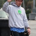 Mark Wahlberg left the New Orleans Athletic Club after a game of Basketball with his entourage on January 25, 2012.