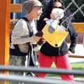 Pink and her daughter Willow Hart out shopping at 98% Angel and then getting on a swing set in Malibu, CA on February 18, 2012.