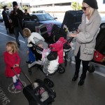 Tori Spelling and her family arrived at LAX airport in Los Angeles, California on February 12, 2012 ready to take flight out of town. Tori Spelling and her family arrived at LAX airport in Los Angeles, California on February 12, 2012 ready to take flight out of town.