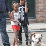 The Jolie-Pitt Kids Walk the Dog