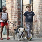 The Jolie-Pitt Kids Walk the Dog
