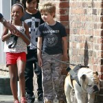 The Jolie-Pitt Kids Walk the Dog