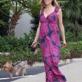 Pregnant reality star Kristin Cavallari out walking her dog in West Hollywood, California on March 23, 2012.