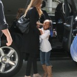 Angelina Jolie arrives at LAX Airport with her daughters Shiloh and Zahara to catch a flight out out town on March 12, 2012 in Los Angeles, CA. Angelina Jolie arrives at LAX Airport with her daughters Shiloh and Zahara to catch a flight out out town on March 12, 2012 in Los Angeles, CA.