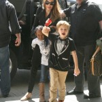 Angelina Jolie arrives at LAX Airport with her daughters Shiloh and Zahara to catch a flight out out town on March 12, 2012 in Los Angeles, CA. Angelina Jolie arrives at LAX Airport with her daughters Shiloh and Zahara to catch a flight out out town on March 12, 2012 in Los Angeles, CA.