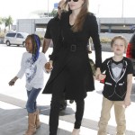 Angelina Jolie arrives at LAX Airport with her daughters Shiloh and Zahara to catch a flight out out town on March 12, 2012 in Los Angeles, CA. Angelina Jolie arrives at LAX Airport with her daughters Shiloh and Zahara to catch a flight out out town on March 12, 2012 in Los Angeles, CA.