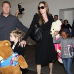 Angelina Jolie arriving on a flight from Amsterdam at LAX Airport with her daughters Shiloh and Zahara (March 15) Angelina Jolie arriving on a flight from Amsterdam at LAX Airport with her daughters Shiloh and Zahara (March 15)