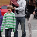 Soccer star David Beckman took his family out for lunch at Tsujitsa Artisan Noodles and then went shopping at the Black market store in los Angeles, California on March 17, 2012.