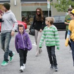 Soccer star David Beckman took his family out for lunch at Tsujitsa Artisan Noodles and then went shopping at the Black market store in los Angeles, California on March 17, 2012.