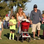 Charlie Sheen and Denise Richards at their daughter Sam's soccer game in Los Angeles (March 4).