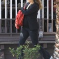 Pregnant actress Elizabeth Berkley out for lunch at Le Pain Quotidien in West Hollywood, California on March 13, 2012.