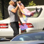 Gabriel Aubry picking up daughter Nahla from school and having some on the way to the car in Los Angeles, CA on March 2, 2012. Gabriel Aubry picking up daughter Nahla from school and having some on the way to the car in Los Angeles, CA on March 2, 2012.