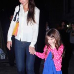 Katie Holmes and Suri Cruise step out for dinner at Joanne on the Upper West Side in New York City, NY on March 21, 2012.