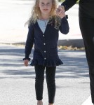 Marcia Cross spotted picking up her twin daughters Eden and Savannah from school in Santa Monica, California on March 19, 2012