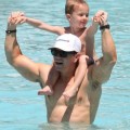 Mark Wahlberg And His Kids Play In The Pool