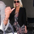Newly pregnant actress Tori Spelling was seen arriving at LAX in Los Angeles, California on April 6, 2012.
