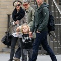 Ashlee Simpson and Vincent Piazza take her son Bronx for a walk in New York City.