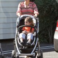 Kourtney Kardashian and her son Mason Disick stopped by to see his Aunt and grandma at the Net Results in Calabasas, California before heading to their next location.