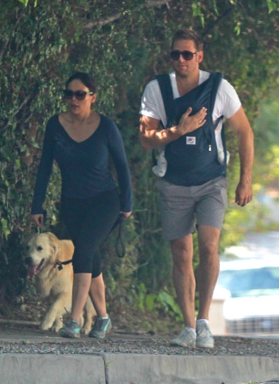 Curtis Stone and Lindsay Price go hiking with Hudson 0517